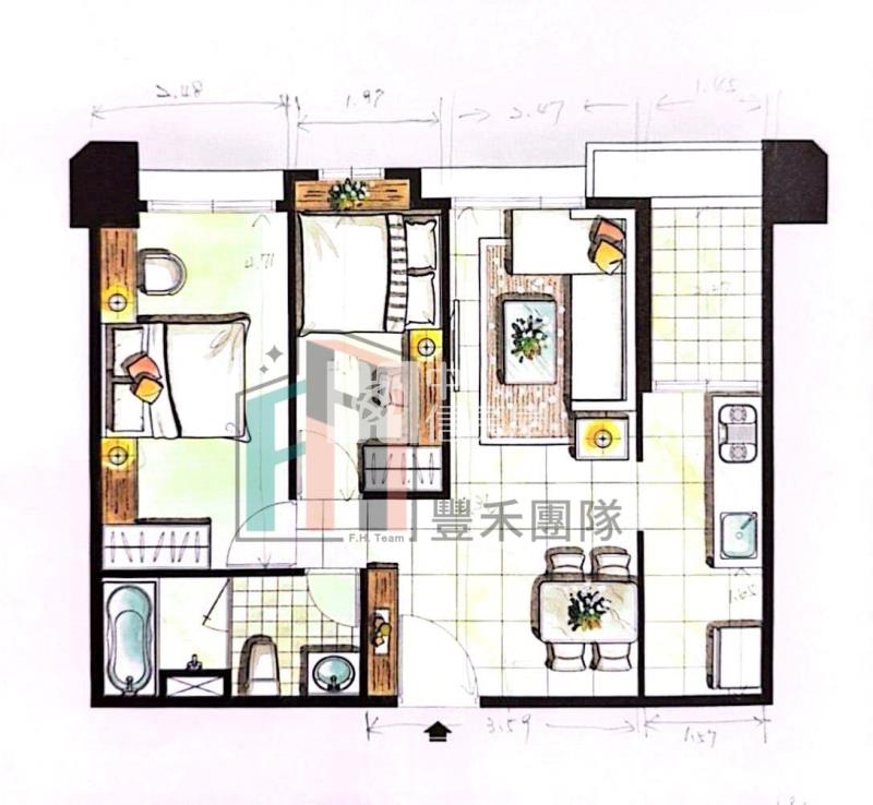 【豐禾】青埔A18成家大璽質感裝潢兩房+平面車位房屋室內格局與周邊環境