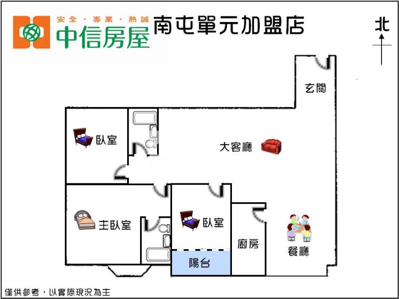 文心崇德3房雙平車捷運宅房屋室內格局與周邊環境