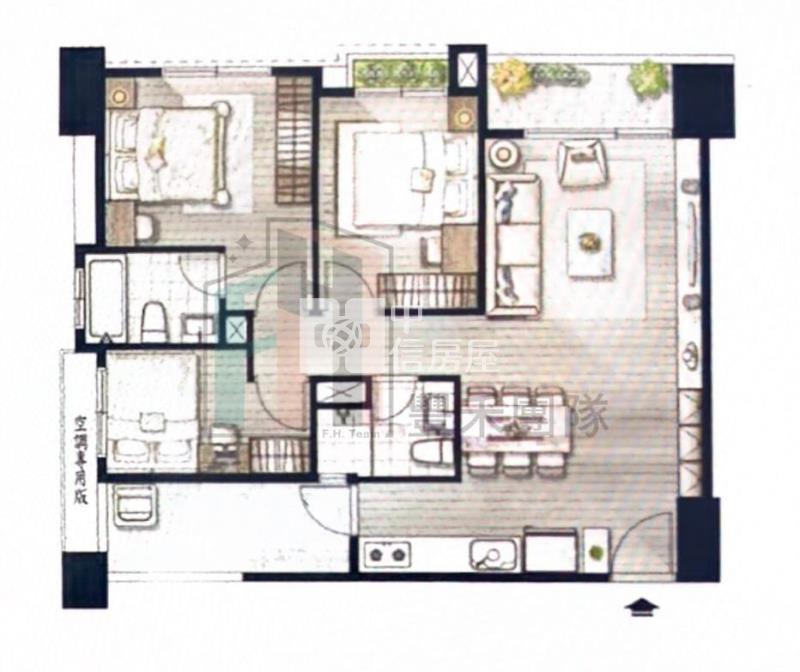 【豐禾】專 大園客運園區英堡日朗高樓層景觀3房車房屋室內格局與周邊環境