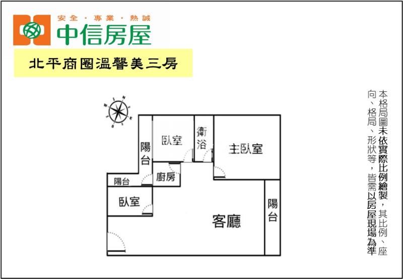 北平商圈溫韾美三房房屋室內格局與周邊環境