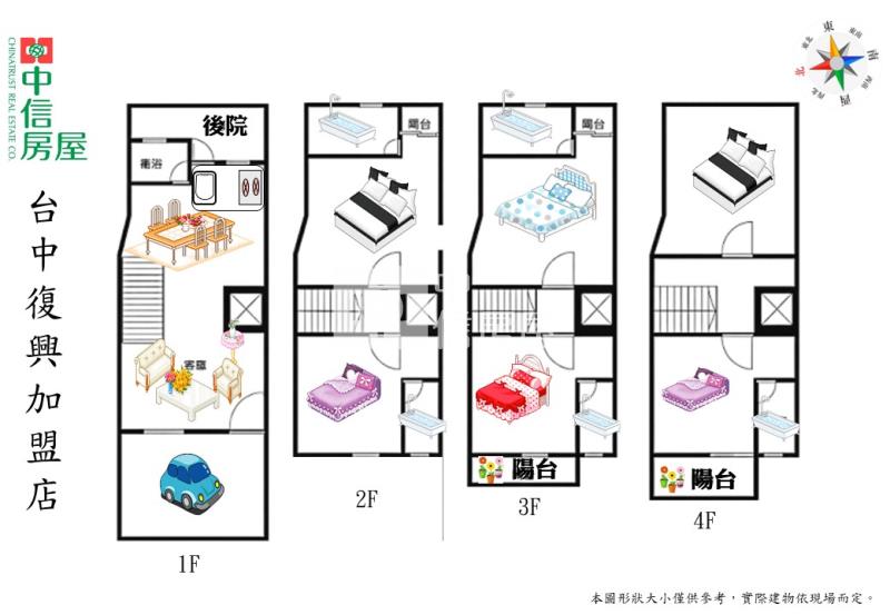 勤益全新未住電梯別墅房屋室內格局與周邊環境