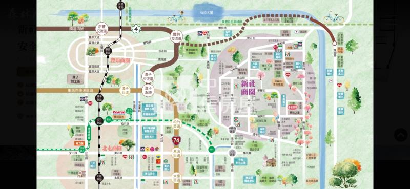 新社森林花園電梯別墅D棟房屋室內格局與周邊環境