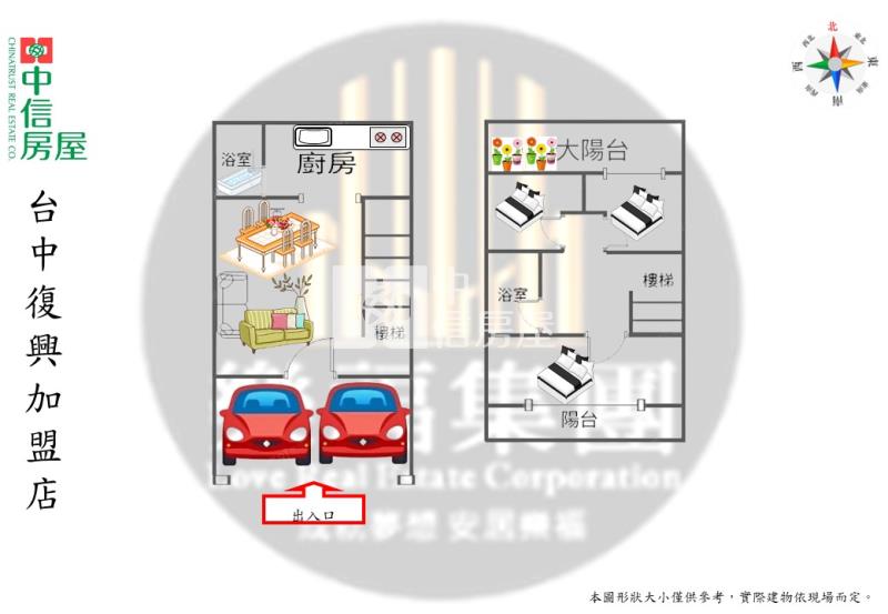 藝文中心日式復古文青宅房屋室內格局與周邊環境