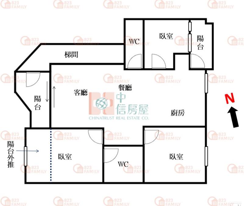 水湳經貿旁富宇新天地三房機上房屋室內格局與周邊環境