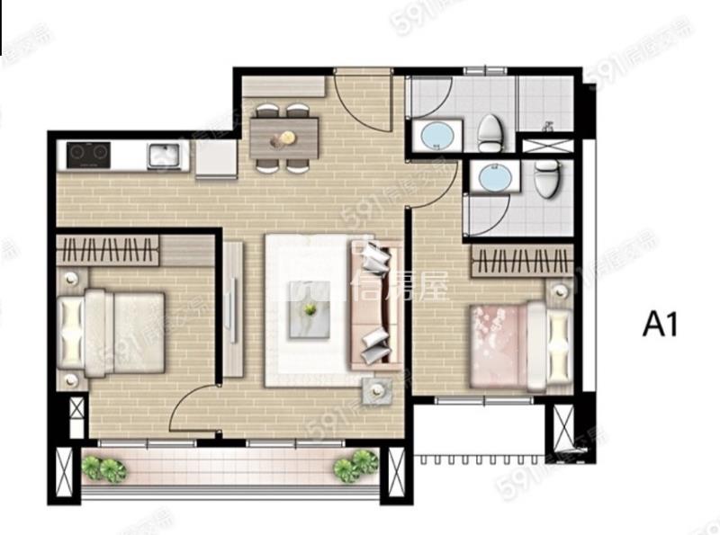中壢過嶺國中全新兩房+車位房屋室內格局與周邊環境