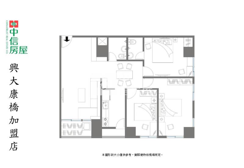 太原車站東光公園大三房附車位房屋室內格局與周邊環境
