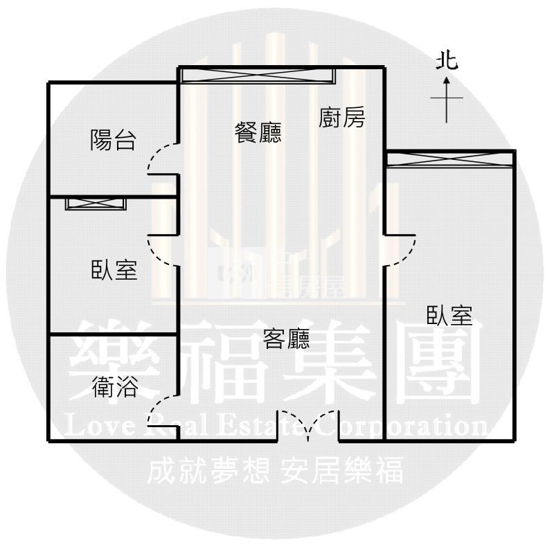 博克萊視野戶平車溫馨兩房房屋室內格局與周邊環境