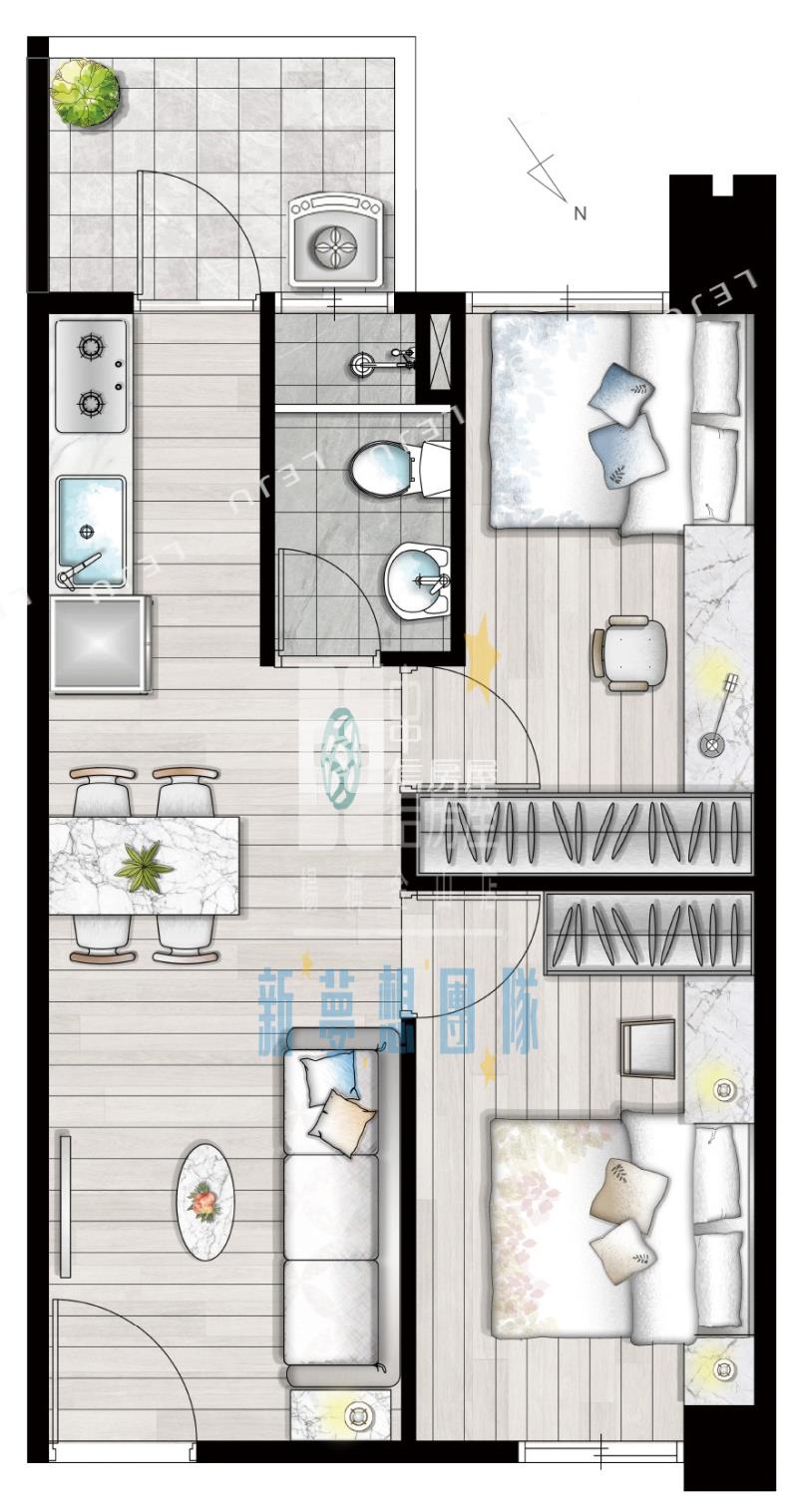 【新夢想】新富重劃區低總價小資二房房屋室內格局與周邊環境