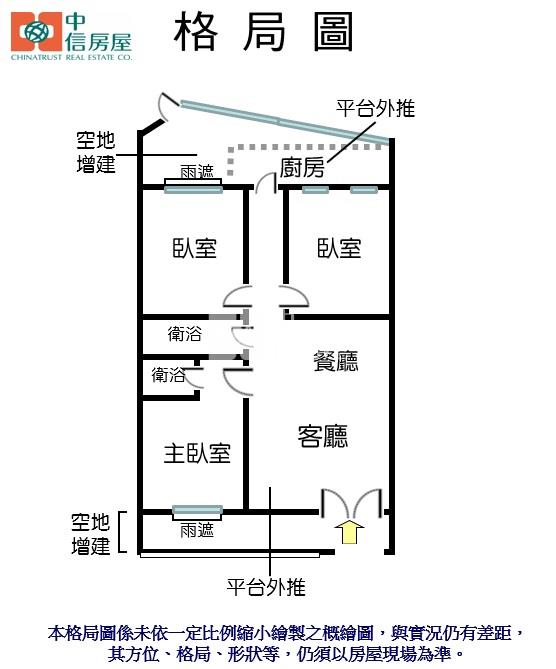 (獨家專賣)599-稀有低總價名座花園1樓3+1房【中信王牌】房屋室內格局與周邊環境