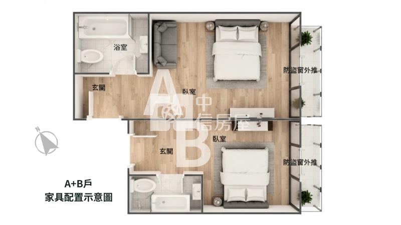 市中心商業用溫泉套房A房屋室內格局與周邊環境