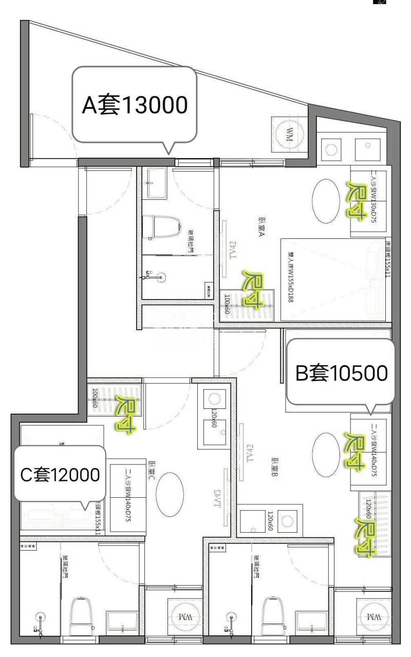 中壢火車站收租3套房房屋室內格局與周邊環境