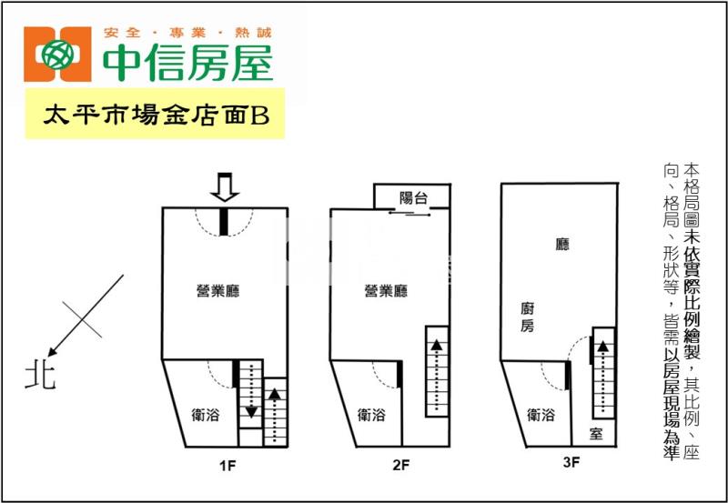 太平市場金店面B房屋室內格局與周邊環境