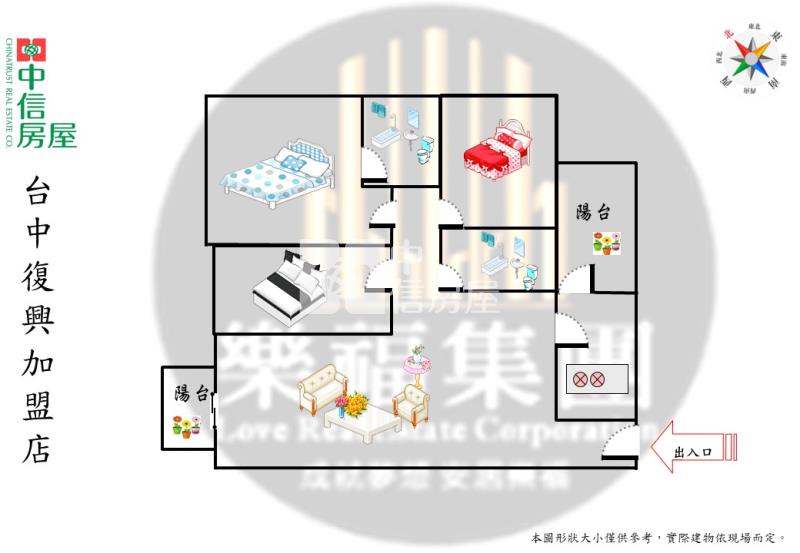 (遠雄幸福成)遠雄幸福成3房平車視野戶房屋室內格局與周邊環境