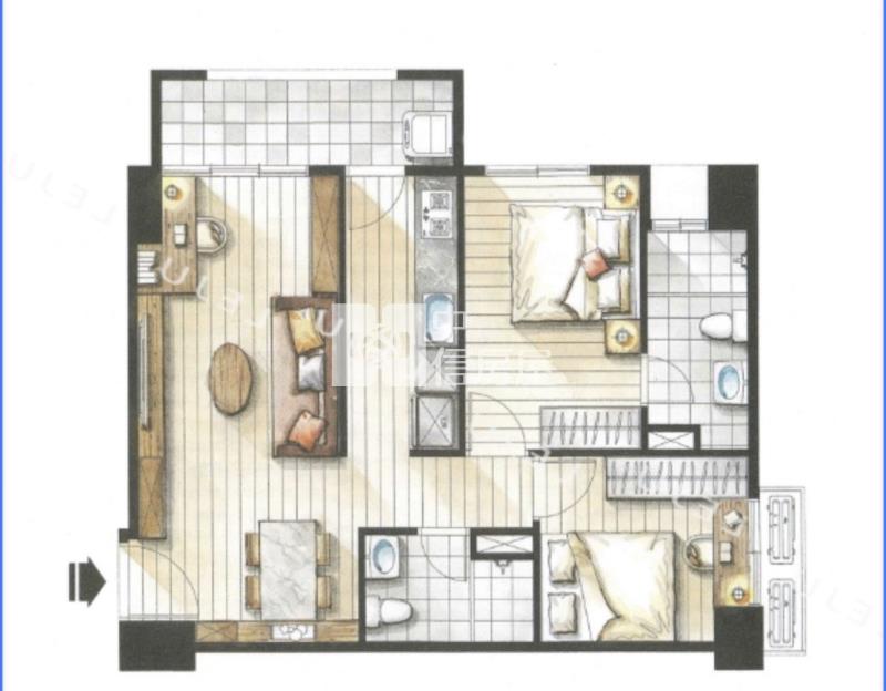 【神馬】桃喜客運園區璟都麗緻兩房兩衛浴房屋室內格局與周邊環境