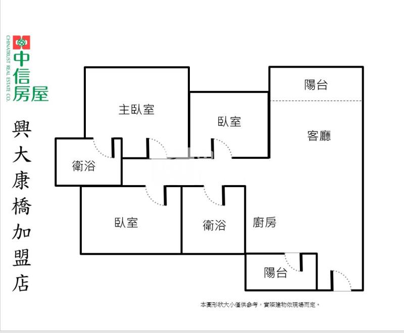 近廍子國中輕屋齡三房平車房屋室內格局與周邊環境