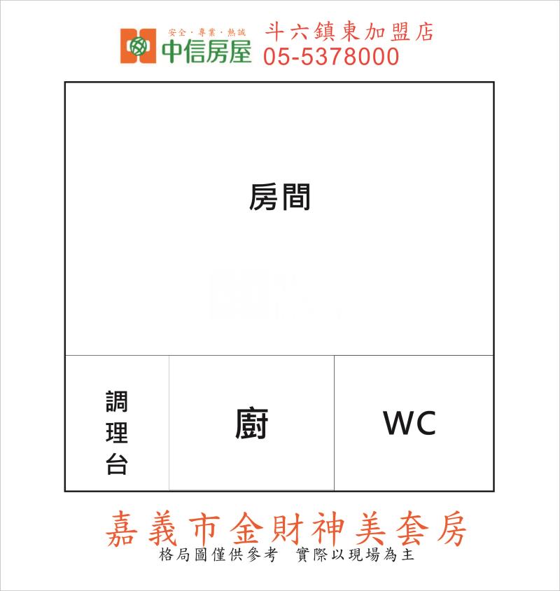 嘉義市金財神美套房房屋室內格局與周邊環境