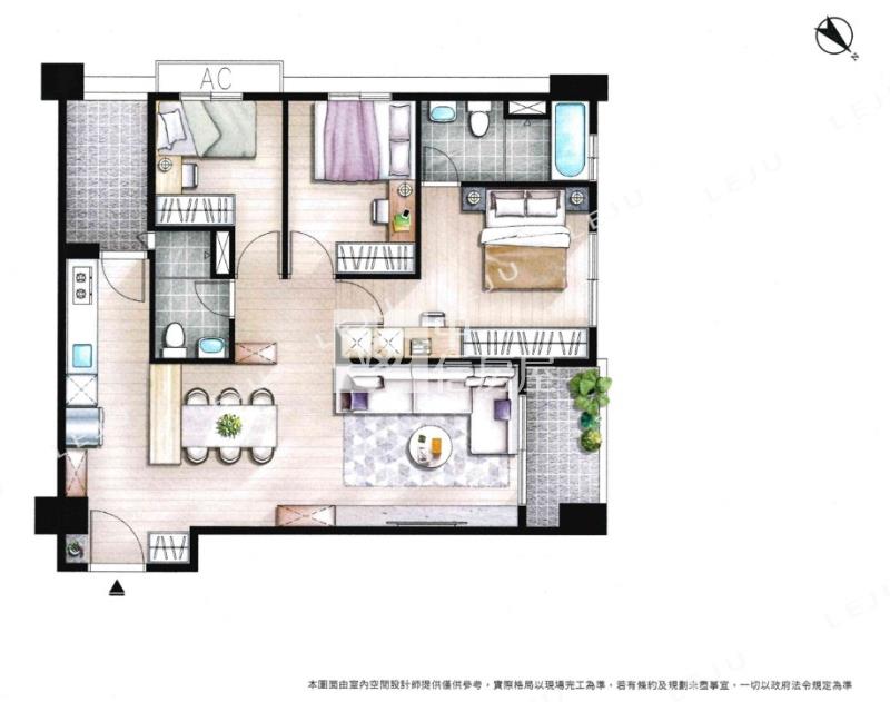 【安家】楊梅櫻花旭精美三房車房屋室內格局與周邊環境