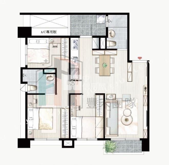 【豐禾】中壢龍岡忠貞全新景觀三房車房屋室內格局與周邊環境