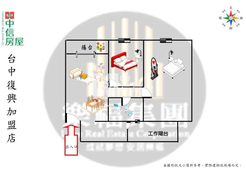 (興大之櫻)大大買家商圈-興大之櫻全新未住二房附平車房屋室內格局與周邊環境