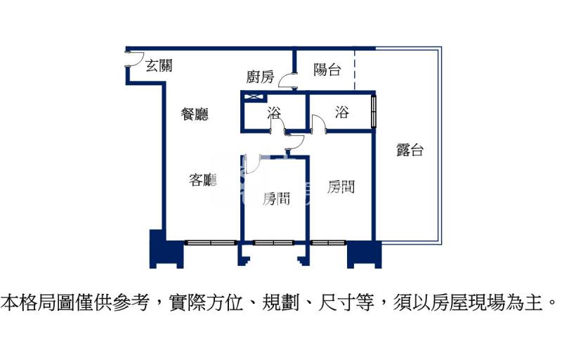 益騏-福爾摩沙2房露台戶房屋室內格局與周邊環境
