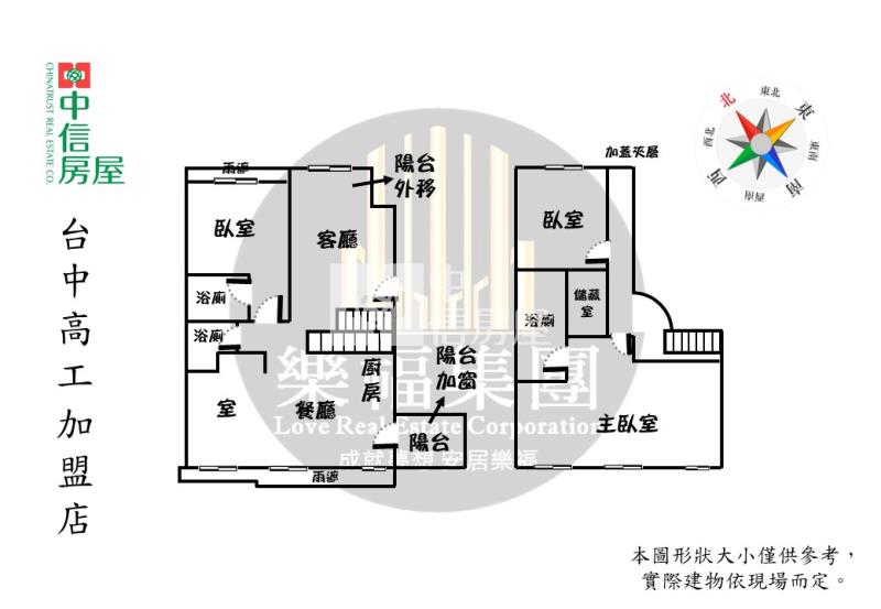 鄉林凱撒挑高樓中樓3+1房平車美屋房屋室內格局與周邊環境