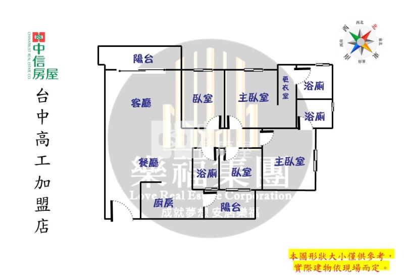 新光特區~大四房雙主臥平車高樓視野戶房屋室內格局與周邊環境