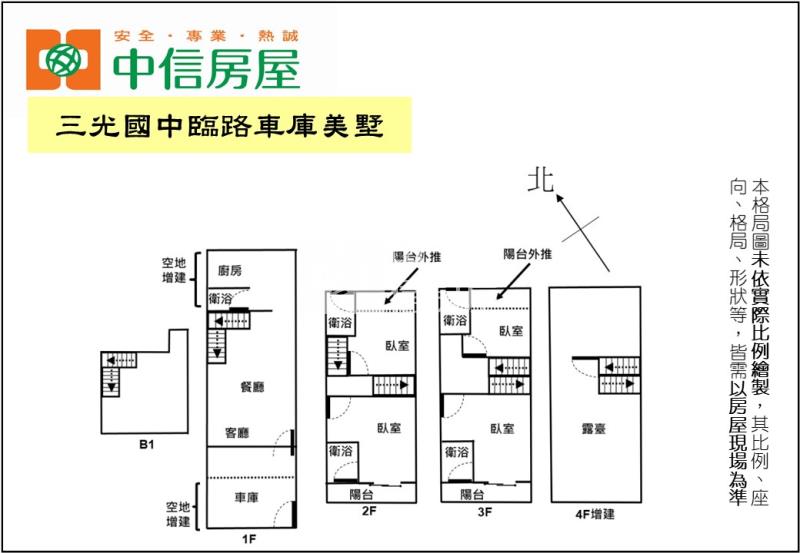三光國中臨路車庫美墅房屋室內格局與周邊環境