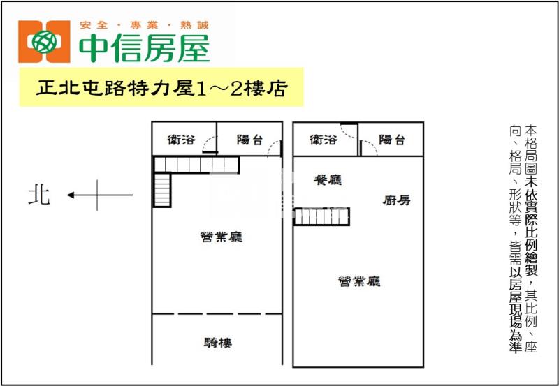 正北屯路特力屋1～2樓店（專任）房屋室內格局與周邊環境
