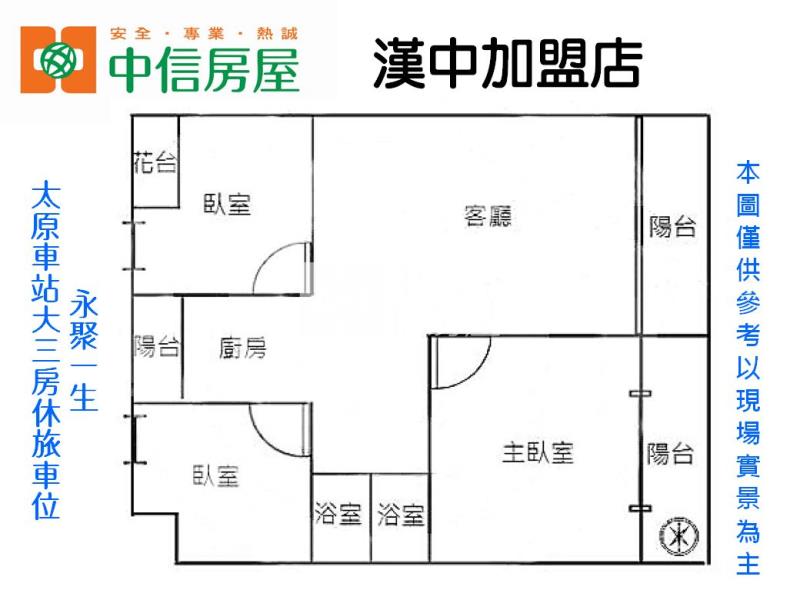 永聚一生-太原車站大三房休旅車位房屋室內格局與周邊環境