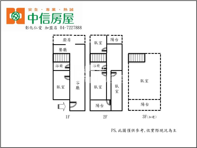 彰新路大地坪透天房屋室內格局與周邊環境