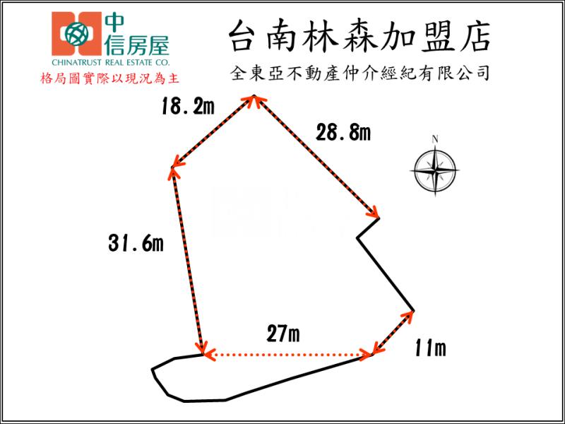 近南科善化庄內臨8米路大坪建地房屋室內格局與周邊環境
