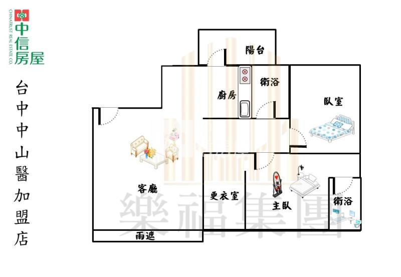 文心南路高樓層三改二平車視野戶房屋室內格局與周邊環境