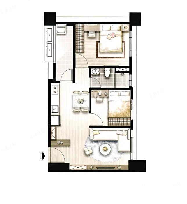 大園客運園區-耀承璽閱 景觀2房車房屋室內格局與周邊環境