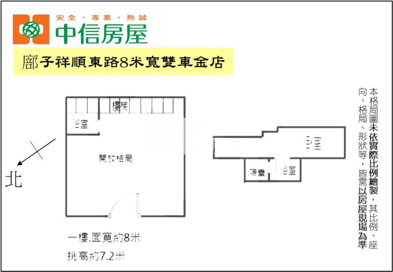 廍子祥順東路8米寬雙車金店房屋室內格局與周邊環境