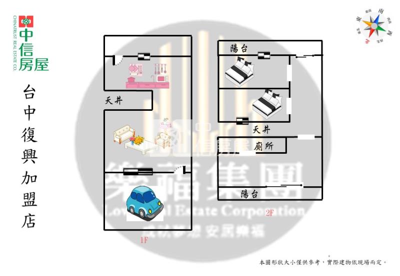 東山商圈大地坪車庫美透天房屋室內格局與周邊環境