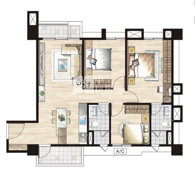 【奔馳】卓悅卓岳三房雙車位房屋室內格局與周邊環境