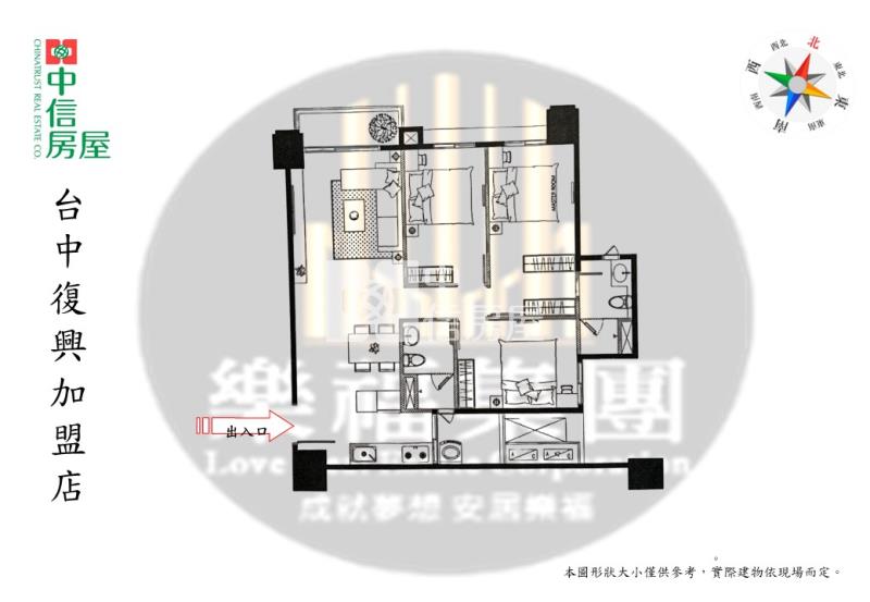 (立彩時盛川)文心捷運站-時盛川全新落成景觀三房平車房屋室內格局與周邊環境