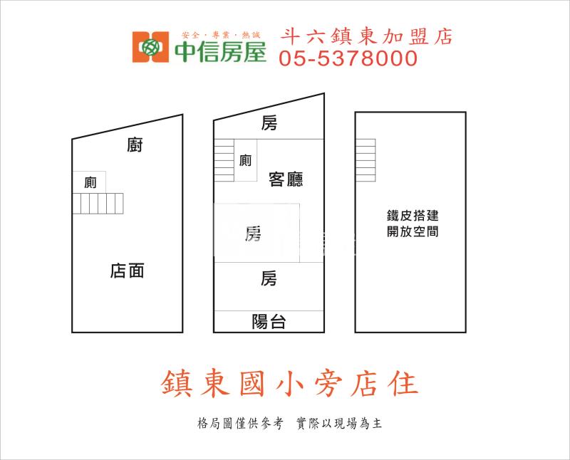 鎮東國小旁店住房屋室內格局與周邊環境