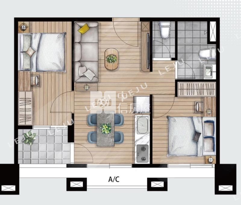近A20捷運面公園全新景觀兩房車房屋室內格局與周邊環境