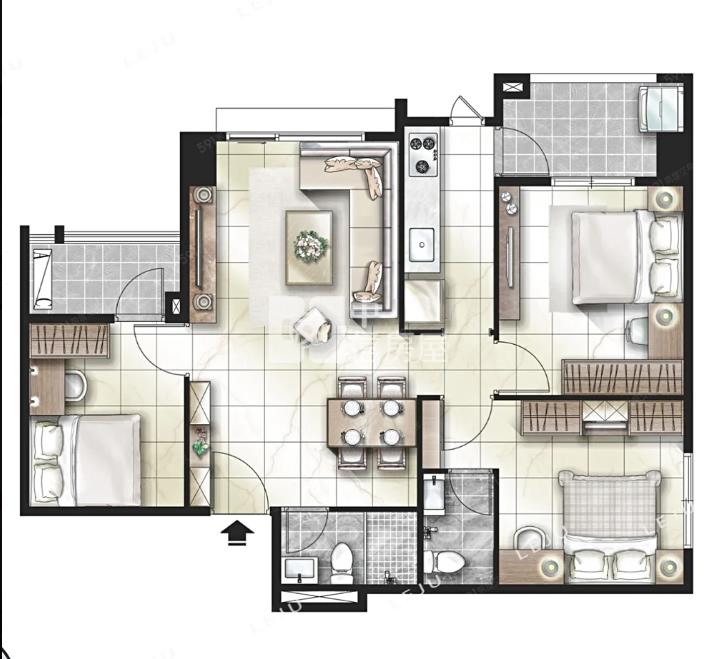 桃園站前三房二車房屋室內格局與周邊環境
