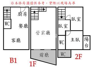 歸仁商圈1+2樓整新樓店房屋室內格局與周邊環境