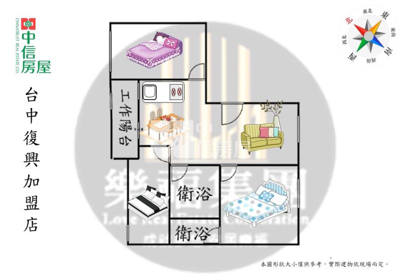 (名帝寶座)麥當勞豐勢商圈大3房雙車美廈房屋室內格局與周邊環境