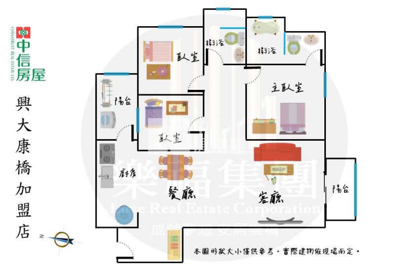 馬卡龍公園面市景無限視野雙衛開窗次頂樓3房雙平車房屋室內格局與周邊環境