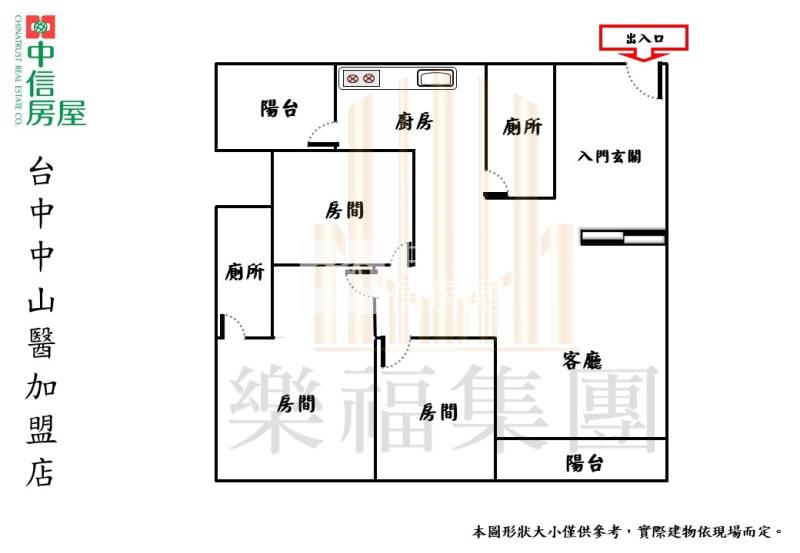 大城六月微風朝南次頂樓三房平車視野戶房屋室內格局與周邊環境