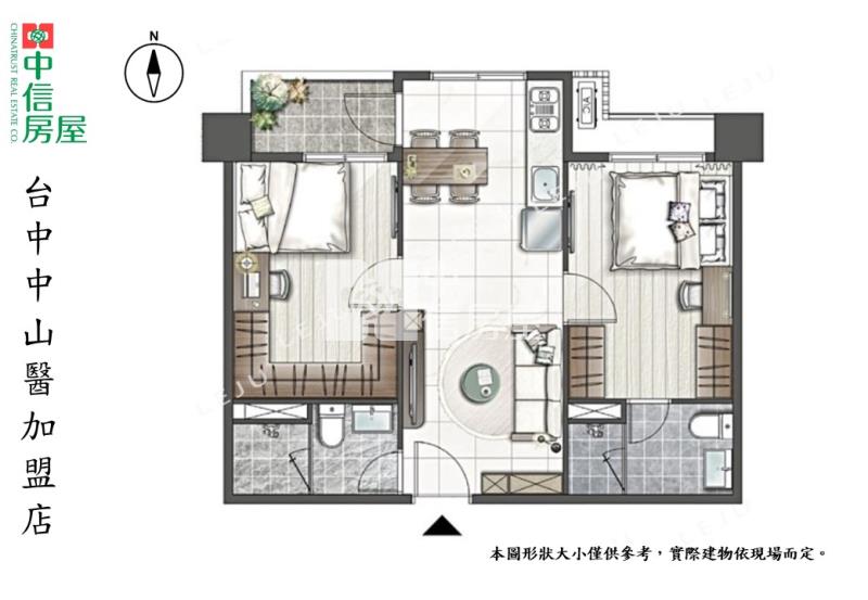 新光特區御閑之森兩房兩衛平車房屋室內格局與周邊環境