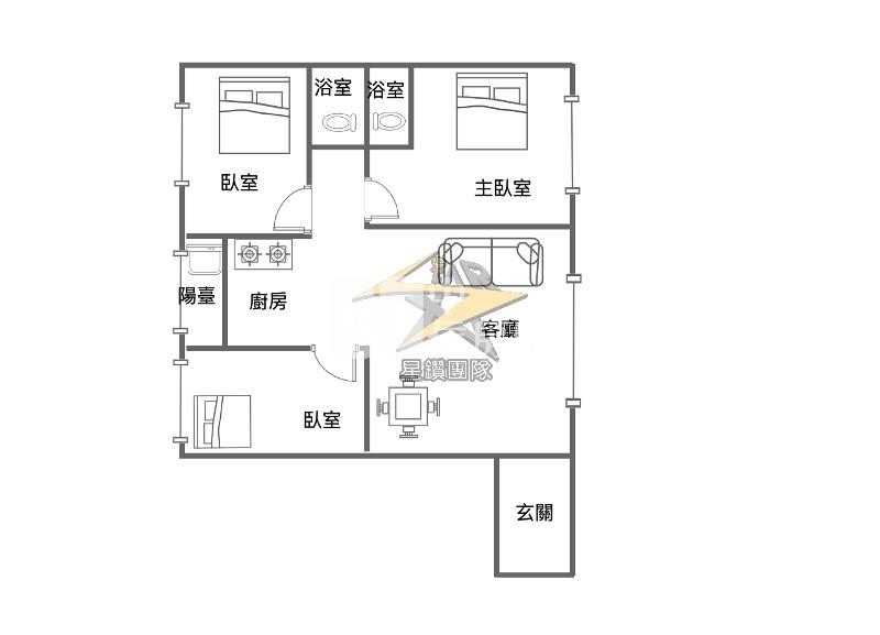 【星鑽】(獨家)大有商圈精美裝潢3房平車 小資成家首選房屋室內格局與周邊環境
