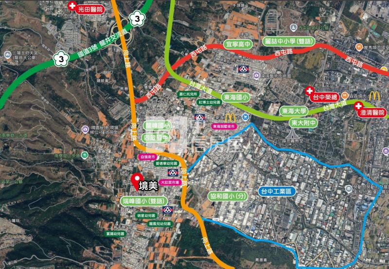 茂美洋境美2房空間宅房屋室內格局與周邊環境