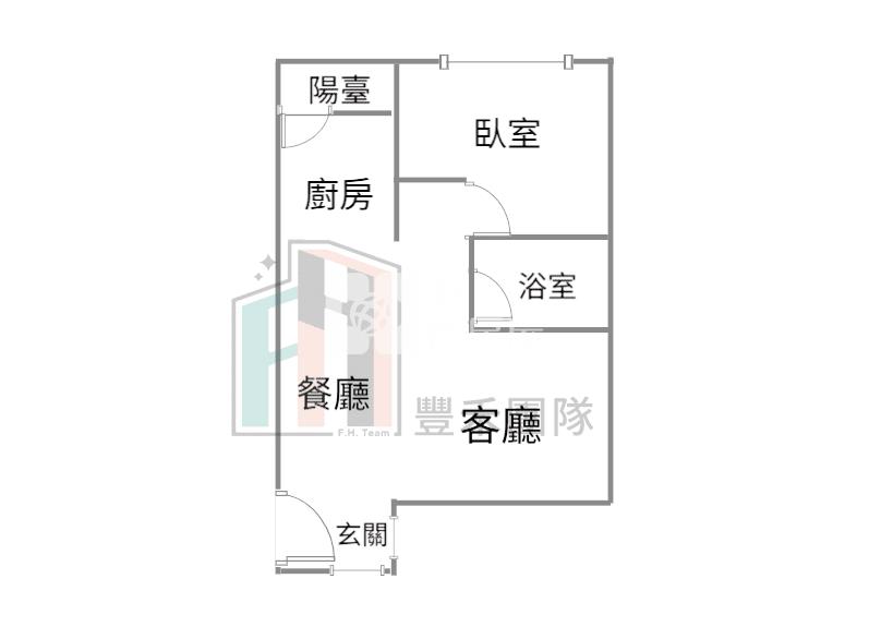 【豐禾】專-海華商圈美京大廈溫馨2改1房房屋室內格局與周邊環境