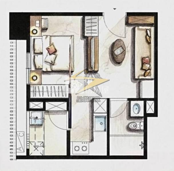 【星鑽】高鐵第一排|亞昕喜徠登|低總價1房車房屋室內格局與周邊環境