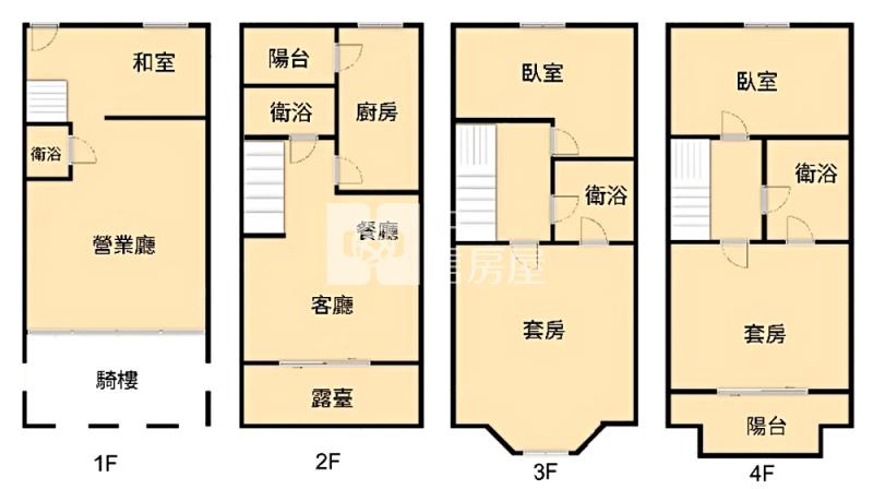 頭家厝稀有臨路四樓店住房屋室內格局與周邊環境